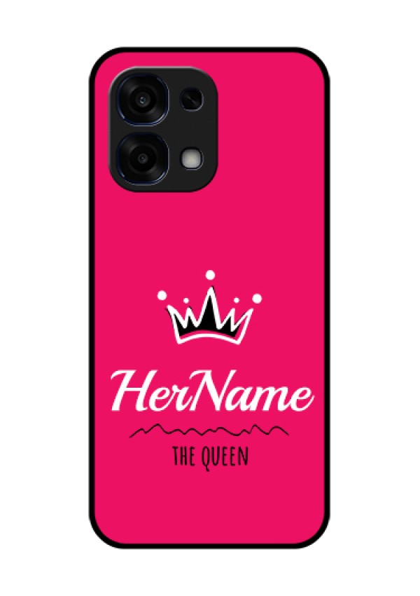 Oppo F31 5G Custom Glass Phone Case - Queen With Name Design
