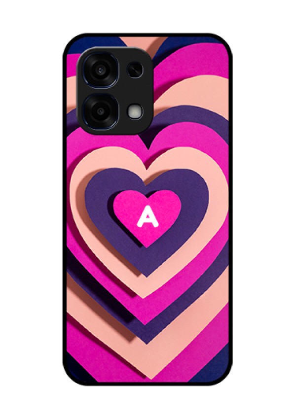 Oppo F31 5G Custom Glass Phone Case - Cute Heart Pattern Design