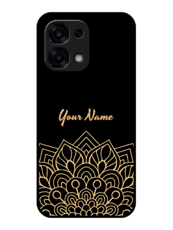 Custom Oppo F31 5G Custom Glass Phone Case - Golden Mandala Design