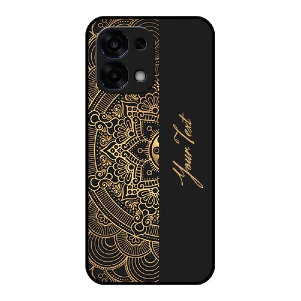 Oppo F31 5G Custom Glass Phone Case - Mandala Art With Custom Text Design Oppo F31 5G Custom Glass Phone Case - Mandala Art With Custom Text Design
