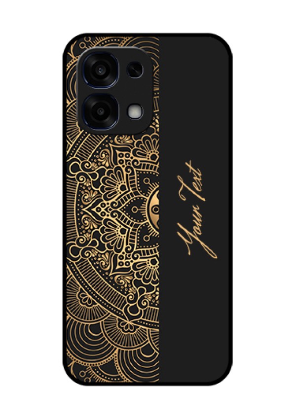 Oppo F31 5G Custom Glass Phone Case - Mandala Art With Custom Text Design