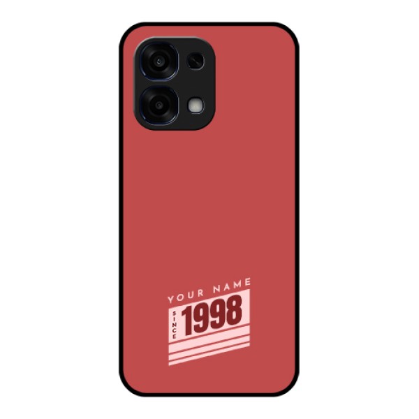Oppo F31 5G Custom Glass Phone Case - Red Custom Year Of Birth Design Oppo F31 5G Custom Glass Phone Case - Red Custom Year Of Birth Design