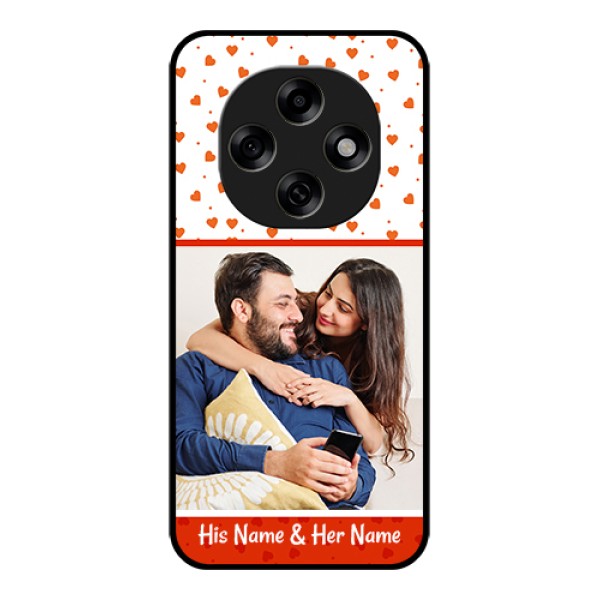 Oppo F31 Pro 5G Custom Glass Phone Case - Orange Love Symbol Design Oppo F31 Pro 5G Custom Glass Phone Case - Orange Love Symbol Design
