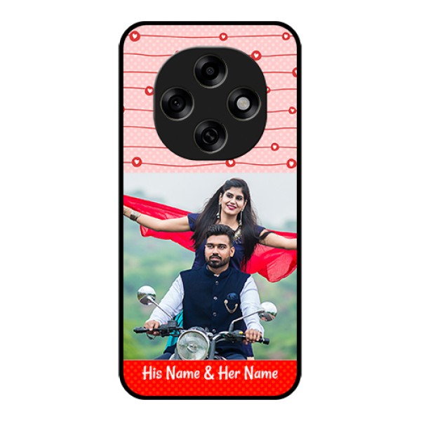 Oppo F31 Pro 5G Custom Glass Phone Case - Red Pattern Case Design