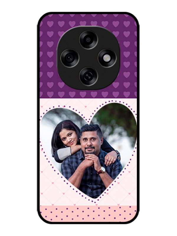 Custom Oppo F31 Pro 5G Custom Glass Phone Case - Violet Love Dots Design