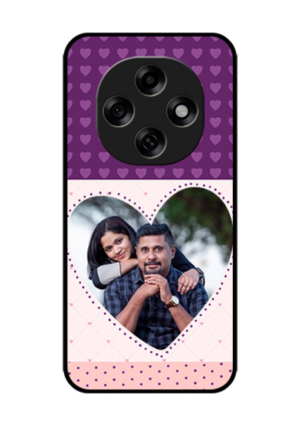 Oppo F31 Pro 5G Custom Glass Phone Case - Violet Love Dots Design