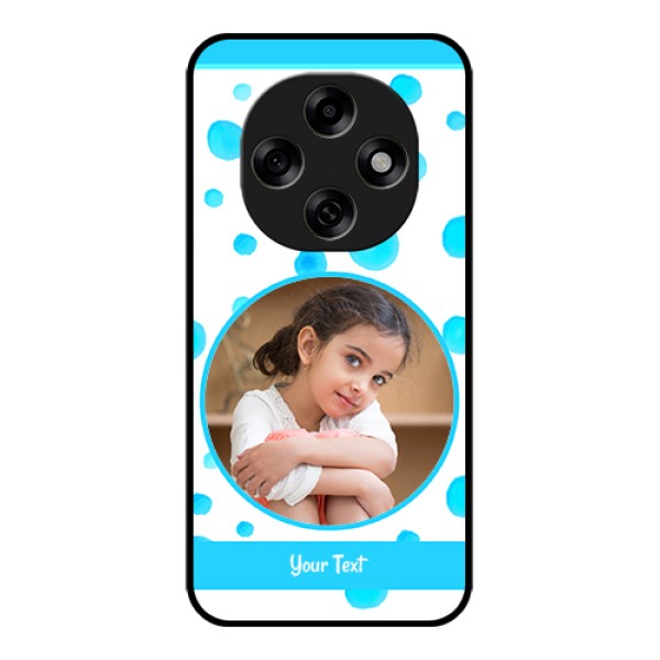 Oppo F31 Pro 5G Custom Glass Phone Case - Blue Bubbles Pattern Design