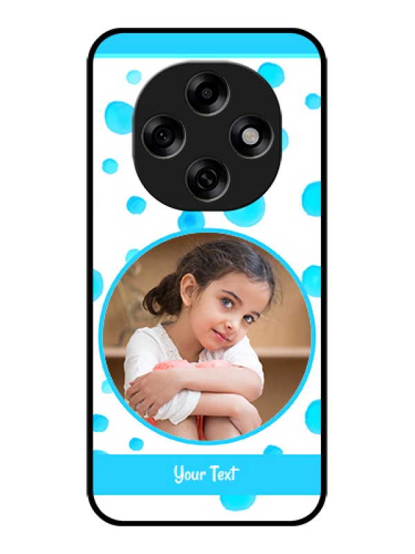 Custom Oppo F31 Pro 5G Custom Glass Phone Case - Blue Bubbles Pattern Design