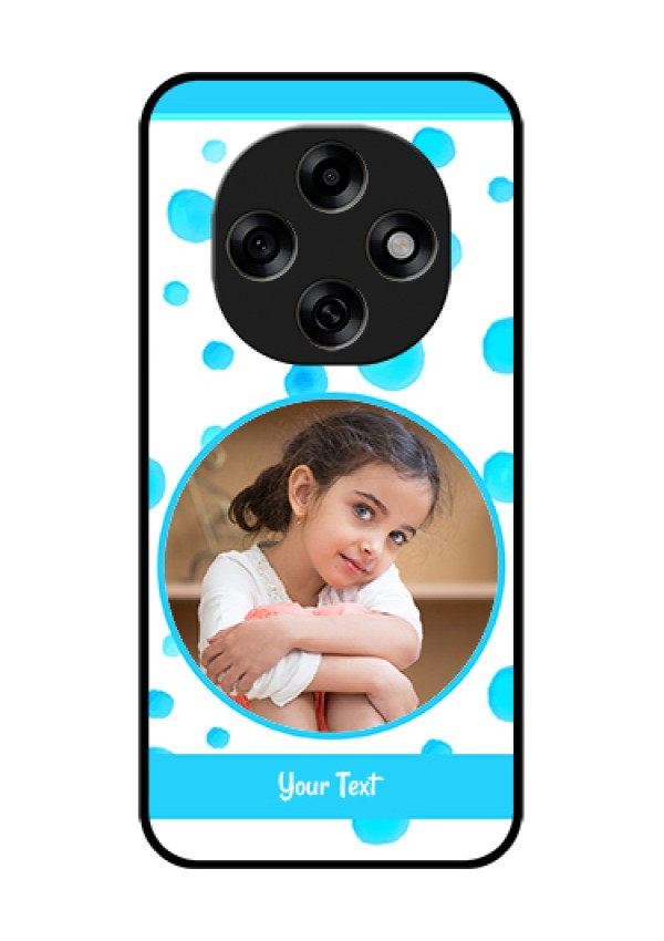 Oppo F31 Pro 5G Custom Glass Phone Case - Blue Bubbles Pattern Design