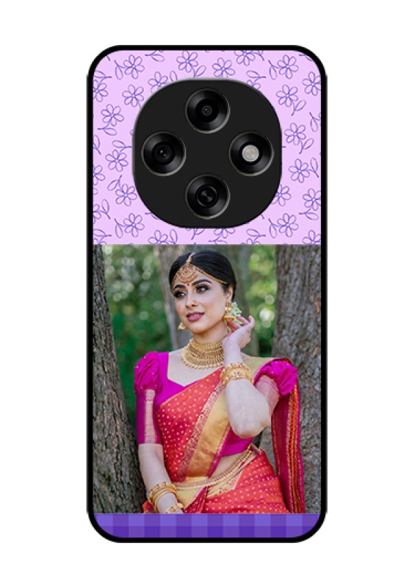 Oppo F31 Pro 5G Custom Glass Phone Case - Purple Floral Design