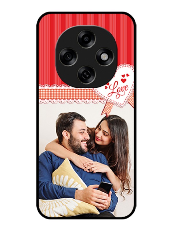 Custom Oppo F31 Pro 5G Custom Glass Phone Case - Red Love Pattern Design