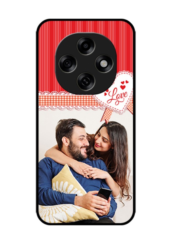 Oppo F31 Pro 5G Custom Glass Phone Case - Red Love Pattern Design