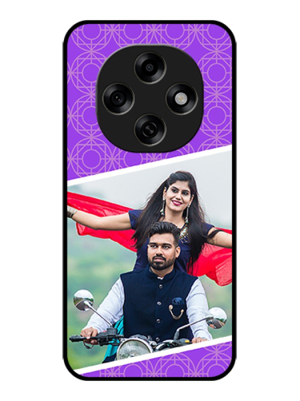 Custom Oppo F31 Pro 5G Custom Glass Phone Case - Violet Color Pattern Design