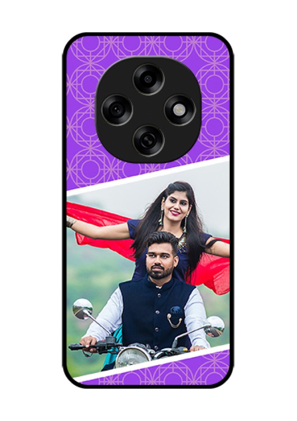 Oppo F31 Pro 5G Custom Glass Phone Case - Violet Color Pattern Design