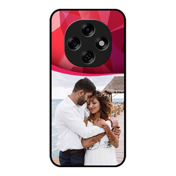 Oppo F31 Pro 5G Custom Glass Phone Case - Red Abstract Design