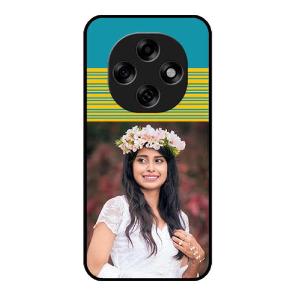 Oppo F31 Pro 5G Custom Glass Phone Case - Yellow & Blue Design