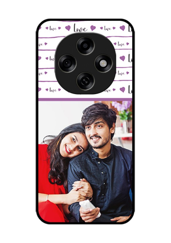 Oppo F31 Pro 5G Custom Glass Phone Case - Couples Heart Design