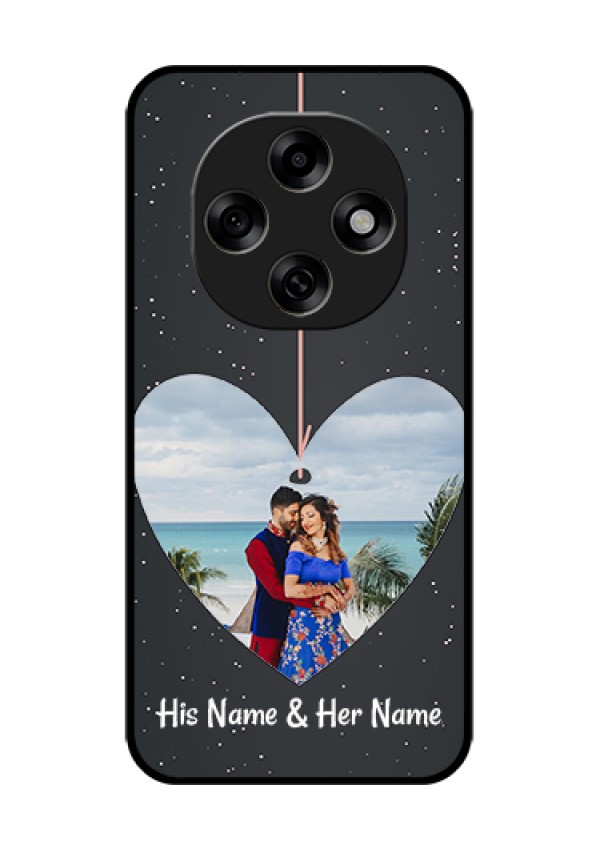 Oppo F31 Pro 5G Custom Glass Phone Case - Hanging Heart Design