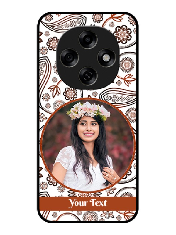 Custom Oppo F31 Pro 5G Custom Glass Phone Case - Abstract Flower Design