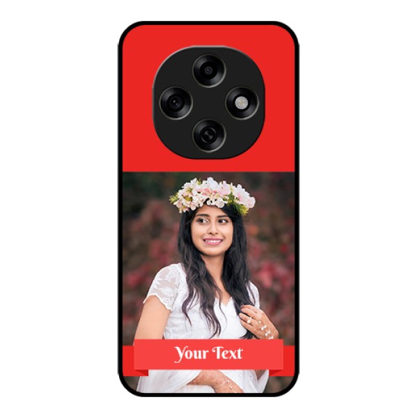 Oppo F31 Pro 5G Custom Glass Phone Case - Simple Red Color Design