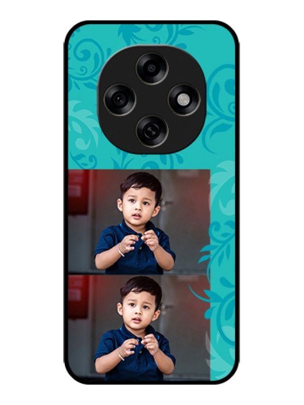 Custom Oppo F31 Pro 5G Custom Glass Phone Case - With Photo And Green Floral Design