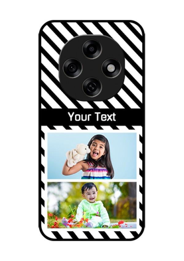Oppo F31 Pro 5G Custom Glass Phone Case - Black And White Stripes Design