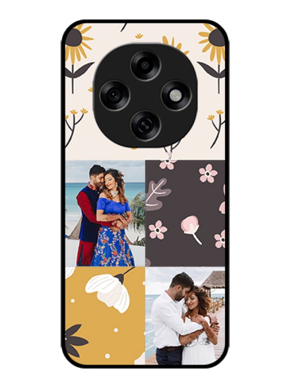 Custom Oppo F31 Pro 5G Custom Glass Phone Case - 3 Images With Floral Design