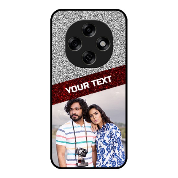 Oppo F31 Pro 5G Custom Glass Phone Case - Image Holder With Glitter Strip Design Oppo F31 Pro 5G Custom Glass Phone Case - Image Holder With Glitter Strip Design