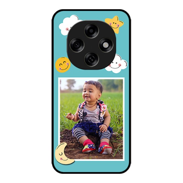 Oppo F31 Pro 5G Custom Glass Phone Case - Smiley Kids Stars Design