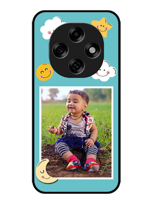 Custom Oppo F31 Pro 5G Custom Glass Phone Case - Smiley Kids Stars Design