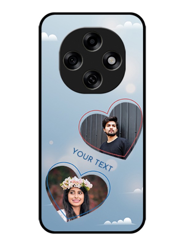 Custom Oppo F31 Pro 5G Custom Glass Phone Case - Blue Color Couple Design