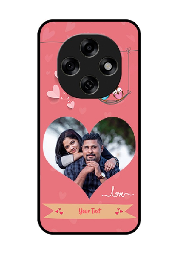 Oppo F31 Pro 5G Custom Glass Phone Case - Peach Color Love Design