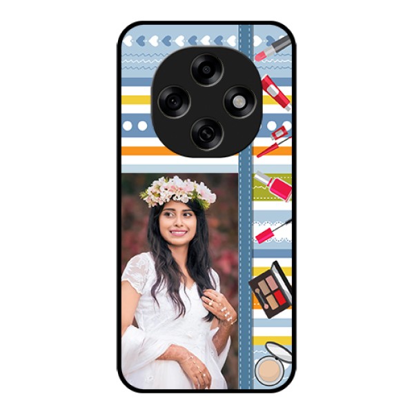 Oppo F31 Pro 5G Custom Glass Phone Case - Makeup Icons Design