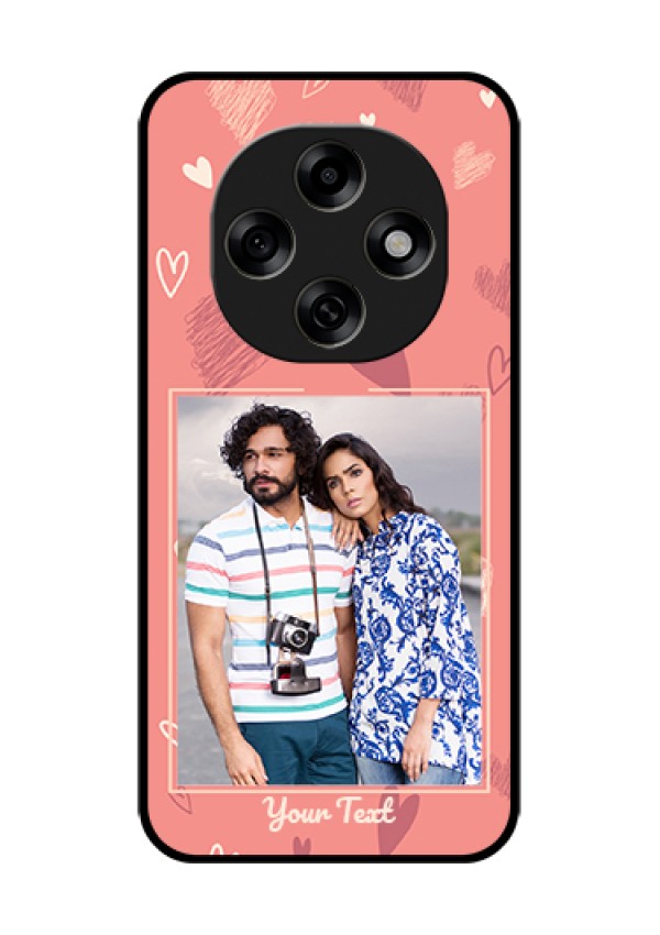 Oppo F31 Pro 5G Custom Glass Phone Case - Love Doodle Art Design