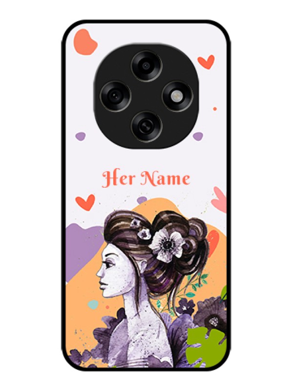 Custom Oppo F31 Pro 5G Custom Glass Phone Case - Woman And Nature Design