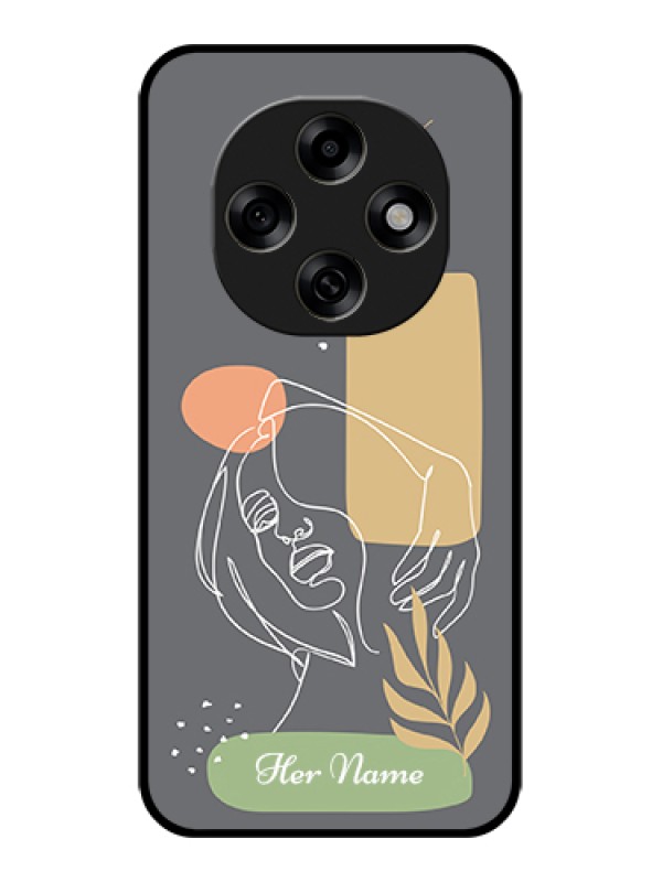 Custom Oppo F31 Pro 5G Custom Glass Phone Case - Gazing Woman Line Art Design