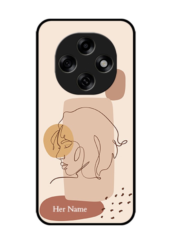 Oppo F31 Pro 5G Custom Glass Phone Case - Calm Woman Line Art Design