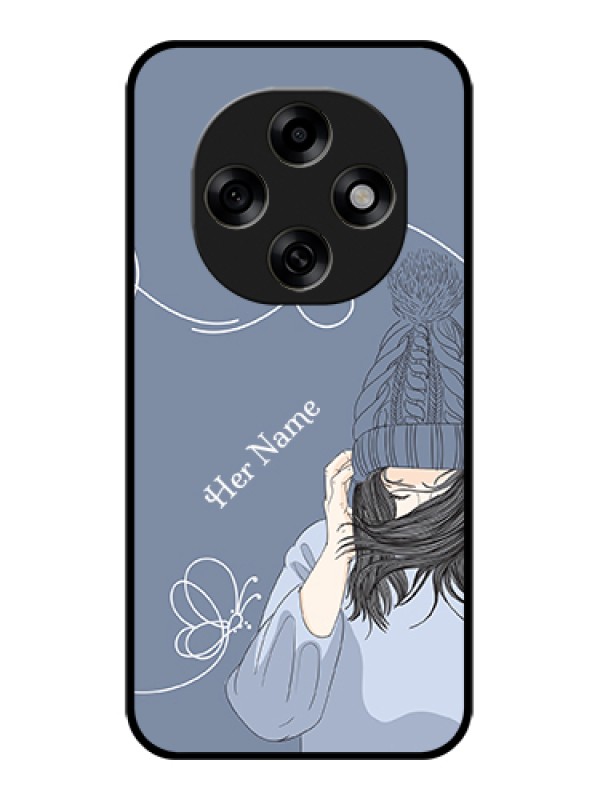 Custom Oppo F31 Pro 5G Custom Glass Phone Case - Girl In Winter Outfit Design