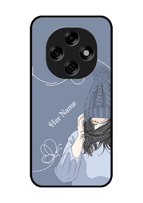 Oppo F31 Pro 5G Custom Glass Phone Case - Girl In Winter Outfit Design