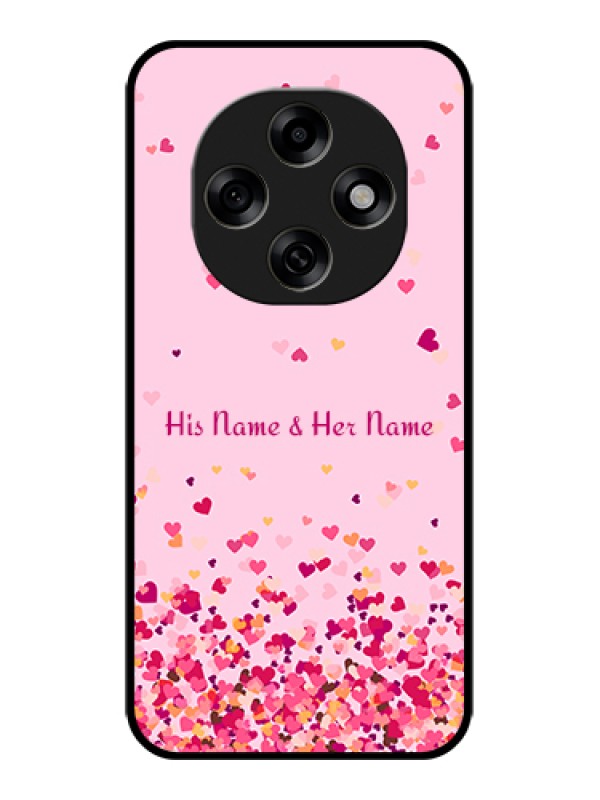 Custom Oppo F31 Pro 5G Custom Glass Phone Case - Floating Hearts Design