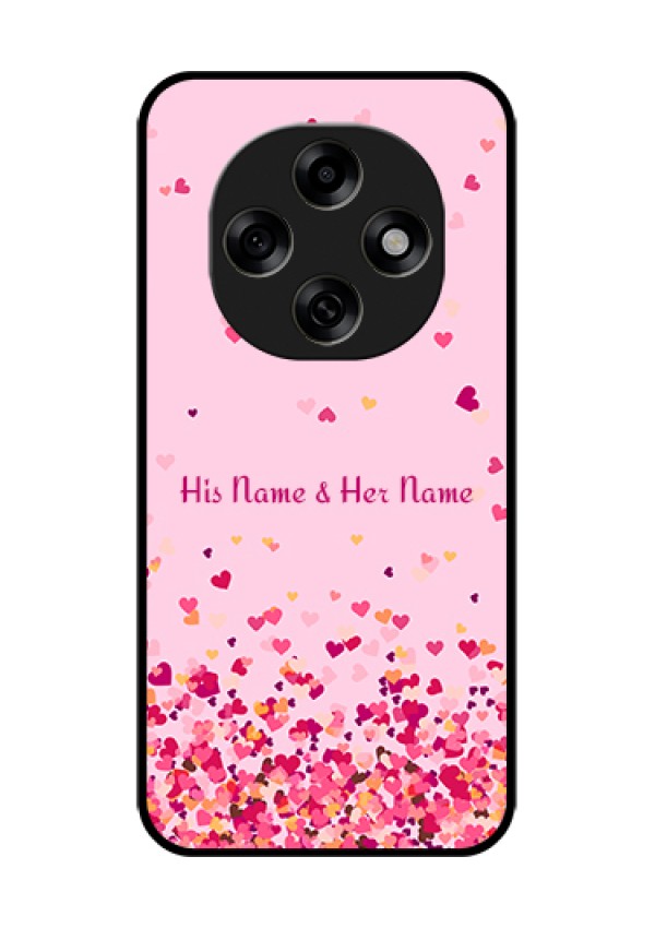 Oppo F31 Pro 5G Custom Glass Phone Case - Floating Hearts Design