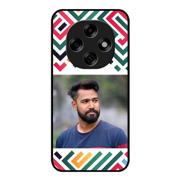 Oppo F31 Pro 5G Custom Glass Phone Case - Colorful Maze Pattern Design Oppo F31 Pro 5G Custom Glass Phone Case - Colorful Maze Pattern Design