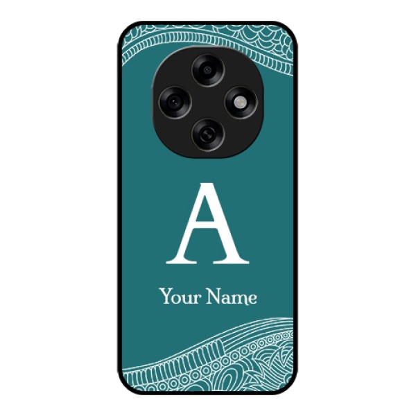 Oppo F31 Pro 5G Custom Glass Phone Case - Line Art Pattern With Custom Name Design