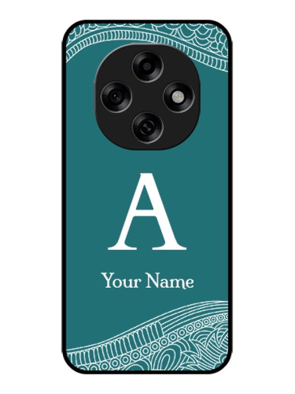 Custom Oppo F31 Pro 5G Custom Glass Phone Case - Line Art Pattern With Custom Name Design