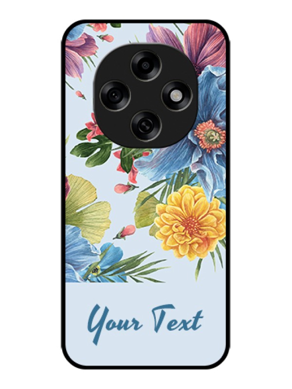 Custom Oppo F31 Pro 5G Custom Glass Phone Case - Stunning Watercolored Flowers Painting Design