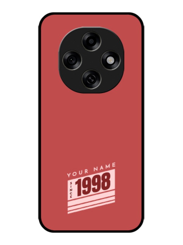 Custom Oppo F31 Pro 5G Custom Glass Phone Case - Red Custom Year Of Birth Design