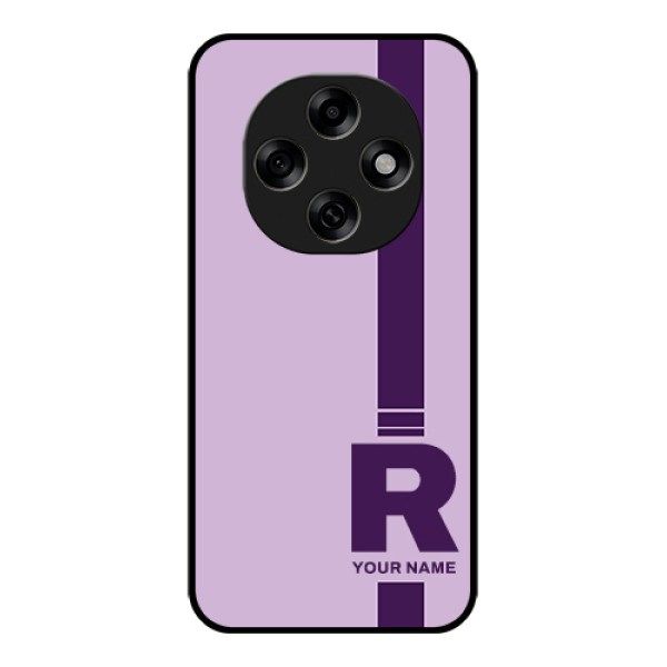 Oppo F31 Pro 5G Custom Glass Phone Case - Simple Dual Tone Stripe With Name Design
