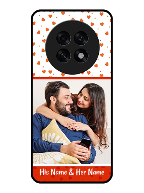 Custom Oppo F31 Pro Plus 5G Custom Glass Phone Case - Orange Love Symbol Design