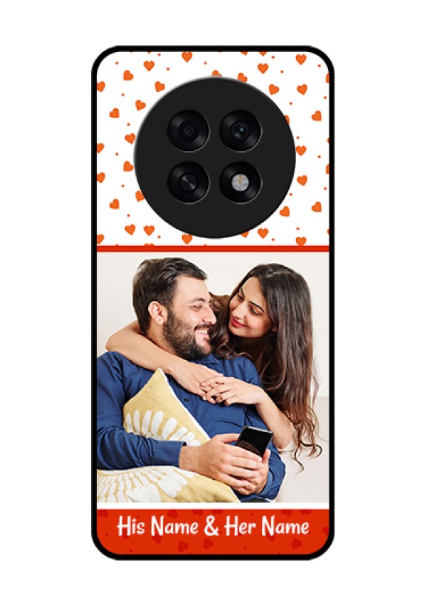 Oppo F31 Pro Plus 5G Custom Glass Phone Case - Orange Love Symbol Design