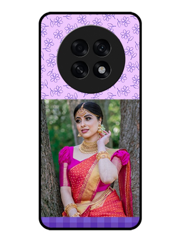 Custom Oppo F31 Pro Plus 5G Custom Glass Phone Case - Purple Floral Design
